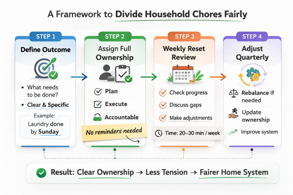 Framework to divide household chores fairly for busy couples