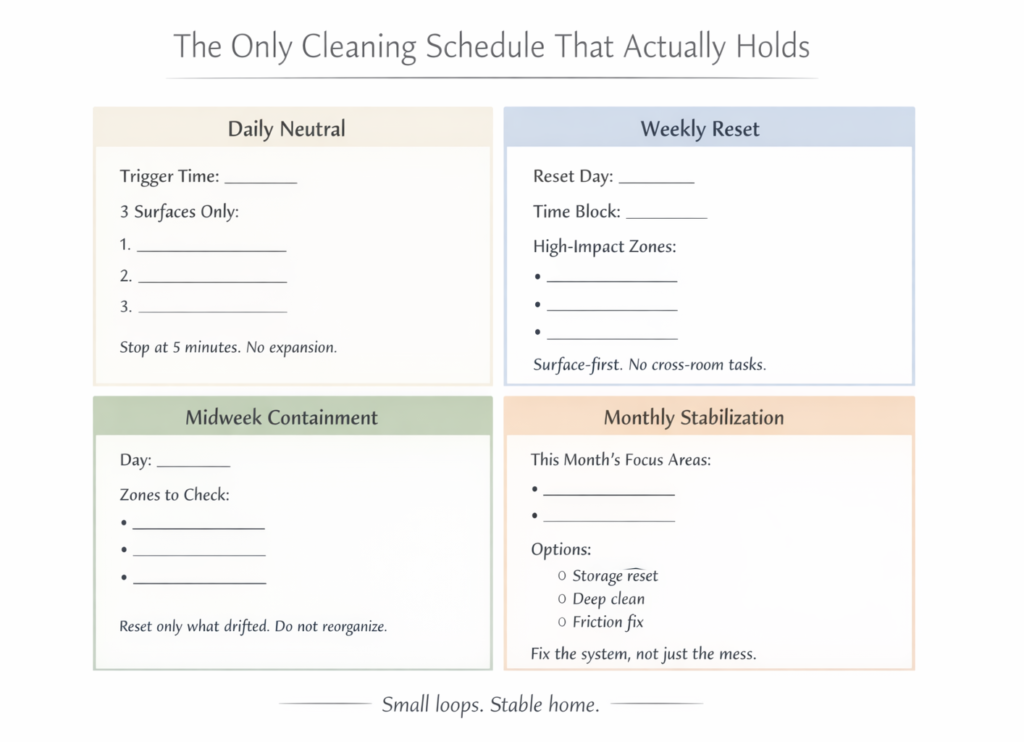 Daily Weekly Monthly Cleaning Schedule for Busy Couples